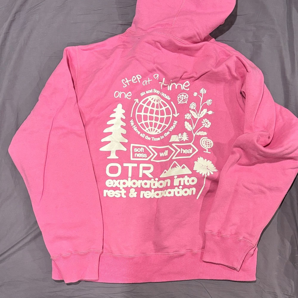 Okay to Rest Pink Hoodie Small - Picture 3 of 4